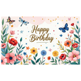 thumbnail image 3 of Floral Themed Happy Birthday Banner Backdrop Background Party Decorations for Birthday Party Photography Props Celebrations Event Decor, 3 of 7