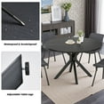 thumbnail image 4 of MAYEERTY 47"Round Modern Dining Table Fits 4-6, Farmhouse Style,Metal Frame for Kitchen/Dining Room, Black, 4 of 8