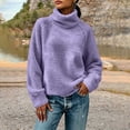 thumbnail image 4 of Perfectbot Women's Turtleneck Fleece Top Pullover Fuzzy Warm Long Sleeve Loose Fit Fall Winter Wear, 4 of 7