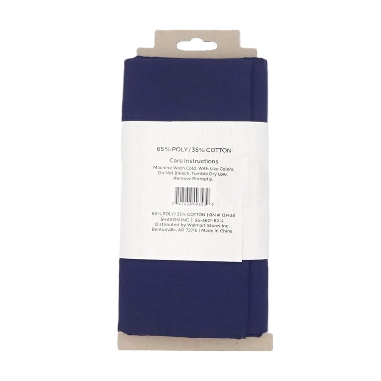 Shason Textile 2 Yard Cut Poly Cotton Fabric, Navy, 44