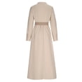 thumbnail image 5 of QUNYINEY Long Sleeve Women Dresses Solid Colors Flowy Long Formal Shirt Dress Collared Tie Waist Button Relaxed Fit Dresses, 5 of 6