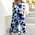thumbnail image 2 of Edvintorg Women's Summer Short Sleeve Casual Dresses Round Neck Floral Party Dress With Pockets 2024 Vacation Outfits For Women On Clearance, 2 of 6
