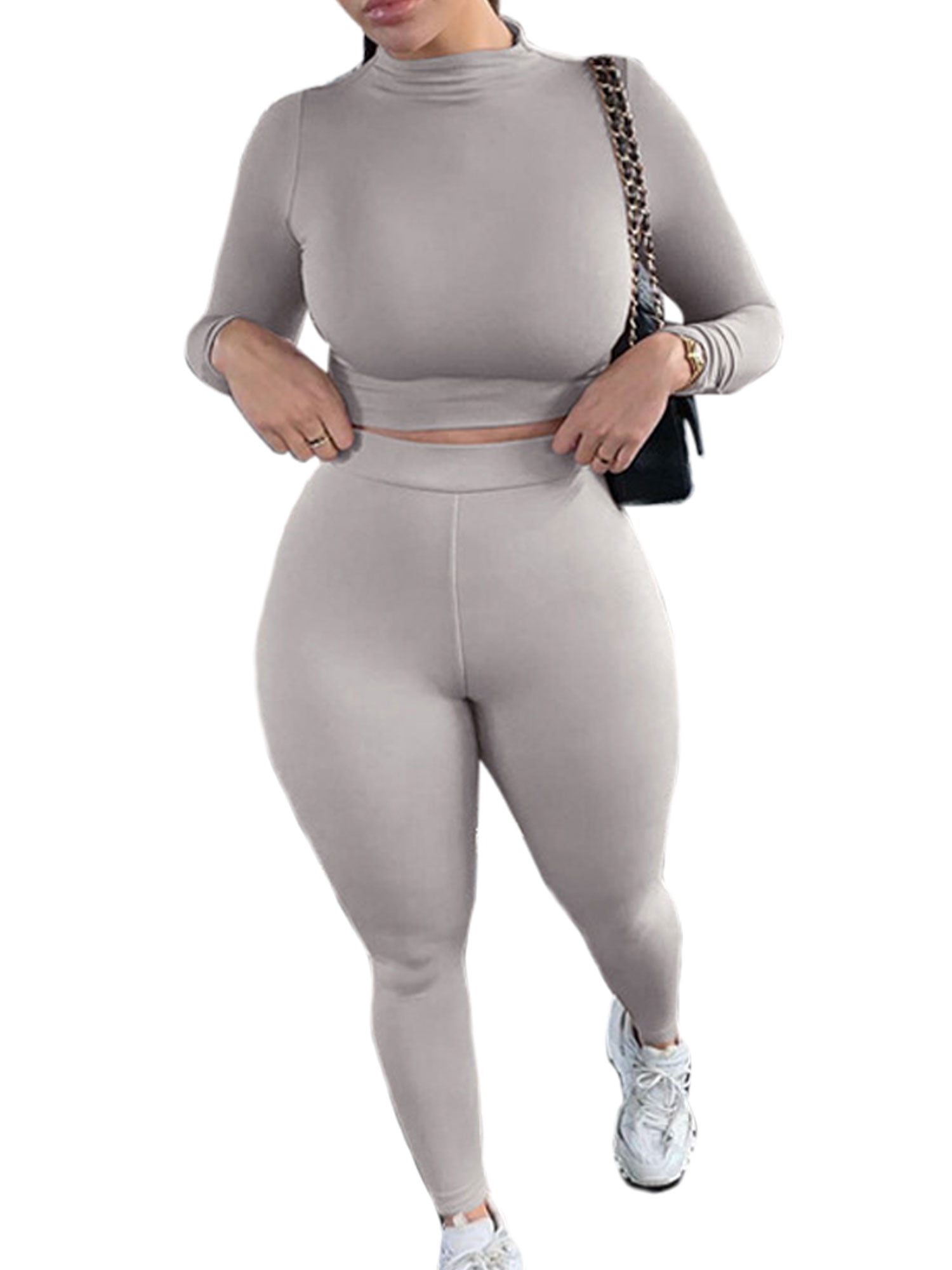 Womens Yoga Sets 2 Piece Workout High Waist Yagapants and Sports Tops Gym Sport Suit Skintight Running Tracksuit 
