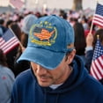 thumbnail image 4 of 250th Anniversary USA Hat 4th of July Independence Day Cap USA American Flag Embroidered Baseball Cap Adjustable Vintage Distressed Cap for Men Women,Light Blue, 4 of 5