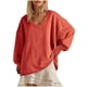 thumbnail image 3 of Blusas para mujer,Sudadera informal de manga larga con cuello en V para mujer, color liso, tejido de mezcla de algodón suave, cómoda para uso diario, grosor estándar, sopatenor, 3 of 9