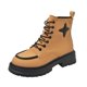 thumbnail image 1 of NECHOLOGY Botas Mujer Adulto Femenino Zapatos Botines de mujer Zapatos de mujer Botas de punta redonda Tacón medio Tacón grueso Cremallera lateral Bota corta (Yellow, 8), 1 of 5