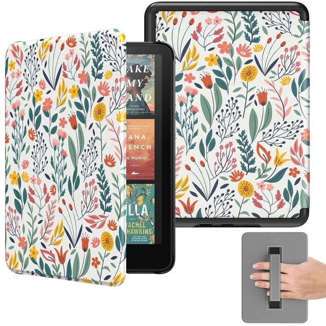 Funda MoKo para Kindle Paperwhite de 7 pulgadas, 12.ª generación, 2024, flores