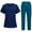 Turquoise, variant on MLQIDK Scrub Sets for Woman Plus Size Nurse Uniforms Stretchy V-Neck Scrub Tops and Pants Scrub Set Medical Scrub Sets Med Couture Scrubs Royal Blue S