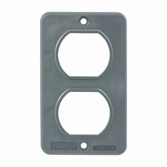 Hubbell Wiring Device-Kellems Outlet Box Plate,For Duplex Receptacle HBL3051
