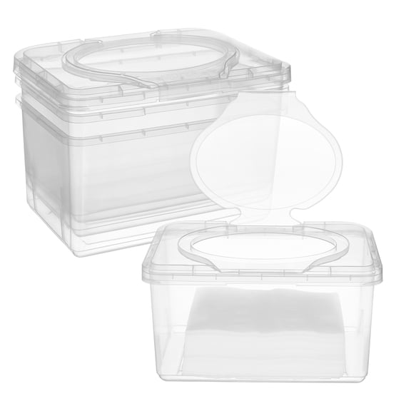 ibasenice 3Pcs Transparent Wet Tissue Holder Lightweight Portable Box for Organized Storage
