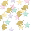Unicorn Sparkle 1"L X 1"W "Unicorn, Different Color Star" Printed Confetti,Pack of 12