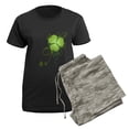 thumbnail image 5 of CafePress - Shamrock [Swirls] Women's Dark Pajamas - Women's Short Sleeve Print T-Shirt and Pants Dark Cotton Pajama Set, 5 of 7