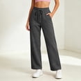 thumbnail image 5 of Annhoo Womens Baggy Sweatpants Elastic Waist with Drawstring and Side Pockets Causal Wide Leg Workout Gym Pants, 5 of 6