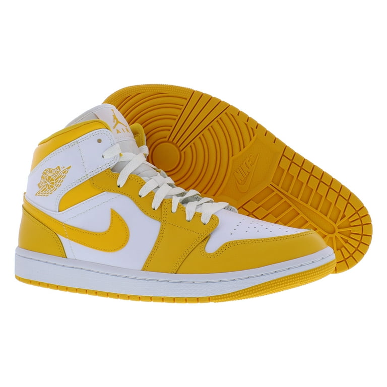 Women's Jordan 1 Mid White/University Gold-White (BQ6472 117) - 12