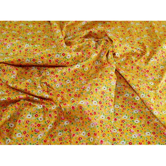 Minerva 100% Cotton Fabric Yellow - per yard
