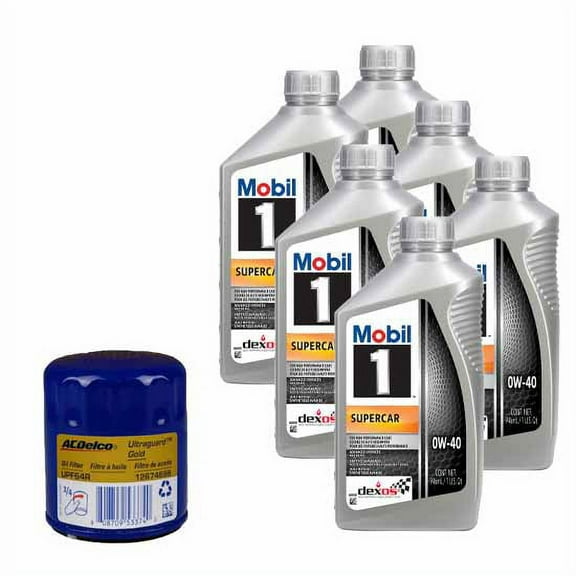 Mobil 1 Dexos R 0W40/AC Delco UPF64R Filter Oil Change Kit, 6 qt.