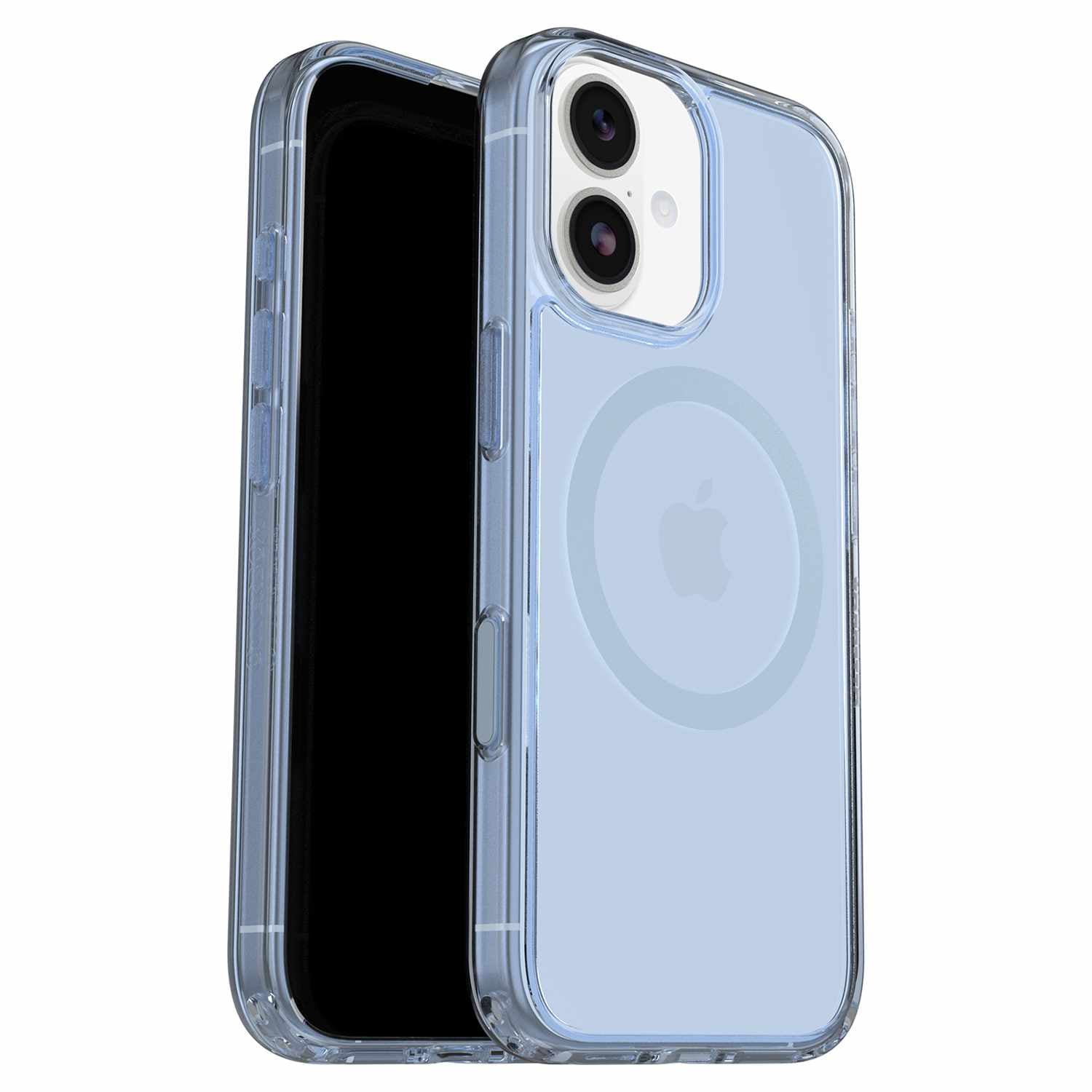 OtterBox Étui Symmetry Clear MagSafe avec Contrôle de la Caméra Silver Glade (Bleu) pour iPhone 17