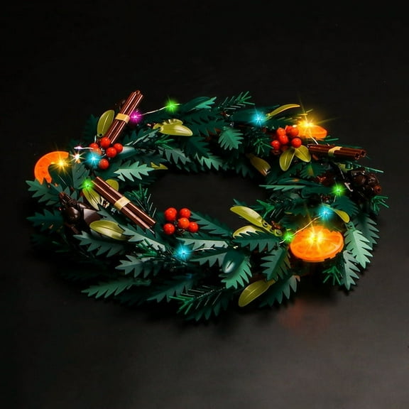 LED Lighting for Legos Christmas wreath, Creative Light Kit Compatible with Legos 10340 -(NOT Included The Model Set)