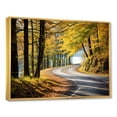 thumbnail image 2 of Designart "Scenic Route Autumn's Journey into the Forest III" Landscapes Framed Wall Art - Modern Yellow Road Bedroom Framed Canvas Wall Art, 2 of 6