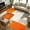 Orange Gray, variant on Burnt Orange Beige 3x5 Area Rugs, Abstract Modern Oil Painting Geometric Non-Skid Rubber Backing Large Rectangle Rugs - Living Room Bedroom Home Office, Indoor Floor Mat Carpets Washable Rug