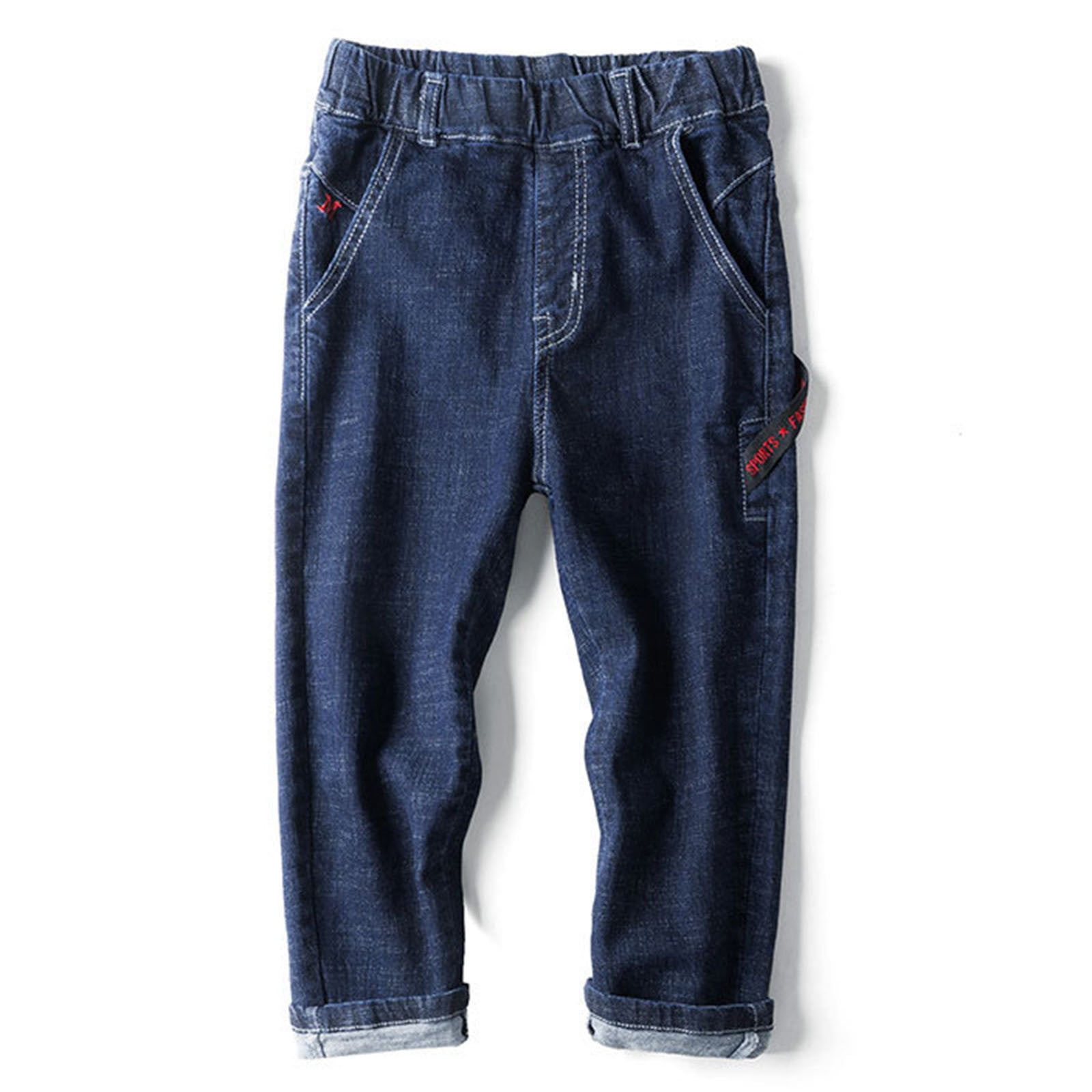 thumbnail image 2 of IENENS 5-13Y Boys Clothes Slim Straight Jeans Classic Bottoms Children Denim Clo 2 of 13