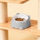thumbnail image 5 of Comedero y bebedero elevado de gran capacidad para gatos, diseño ancho y poco profundo para una alimentación cómoda, plato de plástico para mascotas de 250 ml, 15 x 7,5 cm, paquete de 1, 5 of 6