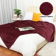 thumbnail image 2 of PiccoCasa Plush Flannel Fleece Blanket Decoration Blankets for Bed or Sofa Burgundy 60"x78", 2 of 6