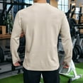 thumbnail image 4 of Resicozy Men's Waffle Henley Shirts Long Sleeve T-Shirt Stylish Casual Fashion Button Placket Slim Fit Tee Underwear Beige XL, 4 of 4