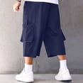 thumbnail image 5 of SOOMLON Mens Cargo Capri Pants Big and Tall Elastic Waist Half Pants Loose Outdoor Pants Trendy Weekend Clothes, 5 of 9