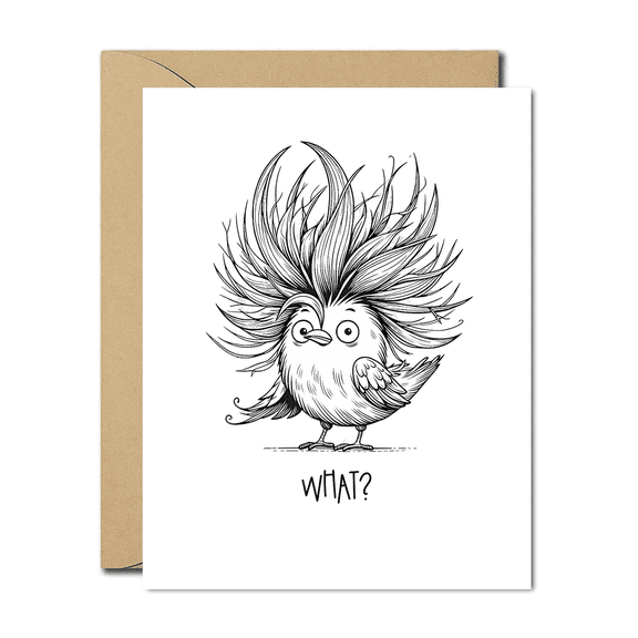 Funny Bird Card – Humorous Greeting Card for Any Occasion – Blank Inside with Envelope – Perfect for Friends, Family, and Loved Ones