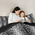 thumbnail image 5 of Manfei Chic Gray Cheetah Print Full Size Comforter Sets, Ombre Leopard Bedding Comforter Set, Wildlife Theme Bedding Sets Reversible 3-Piece, 5 of 8