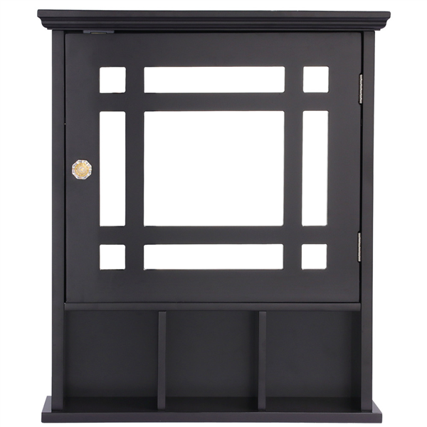 Bathroom Wall Mount Storage Cabinet With Single Mirror Door Adjustable Shelf Espresso Walmart Com Walmart Com