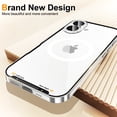 thumbnail image 4 of Allytech Metal Plating case for iPhone 16 Pro, Luxury Ultra Thin Compatible with Magsafe Wireless Charging Camera Lens Protection Anti-Drop Frosted Back Panel Cover for iPhone 16 Pro, Silver, 4 of 9