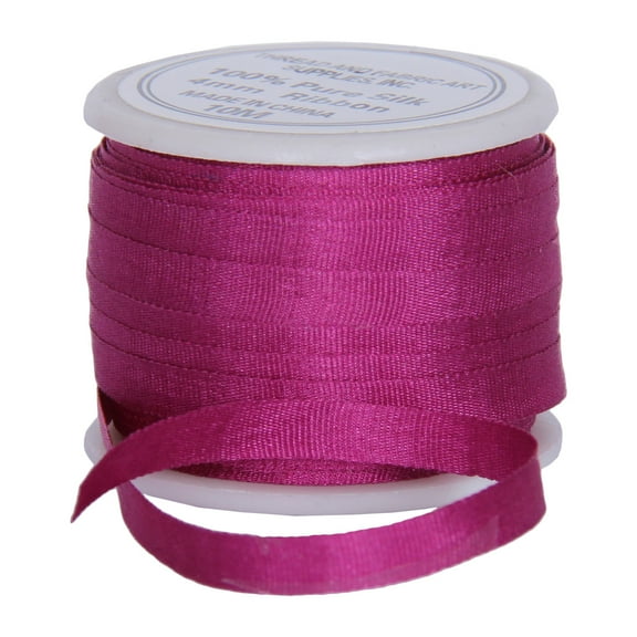 100% Pure Silk Ribbon by Threadart - 4mm Mulberry - No. 568 - 3 Sizes - 50 Colors Available