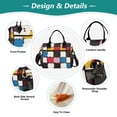 thumbnail image 3 of FORMRS Insulated Lunch Bag for Work School Unisex Large Capacity Cooler with Shoulder Strap, White Checkered Pattern, 3 of 6