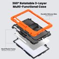 thumbnail image 2 of ELEHOLD Rugged Case for Samsung Galaxy Tab S10 FEplus / FE+ 2025 13.1 Inch Three-Layer Built-in Screen Protector 360° Rotating Kickstand Handstrap Shoulder Strap Shockproof Case,Orange, 2 of 7