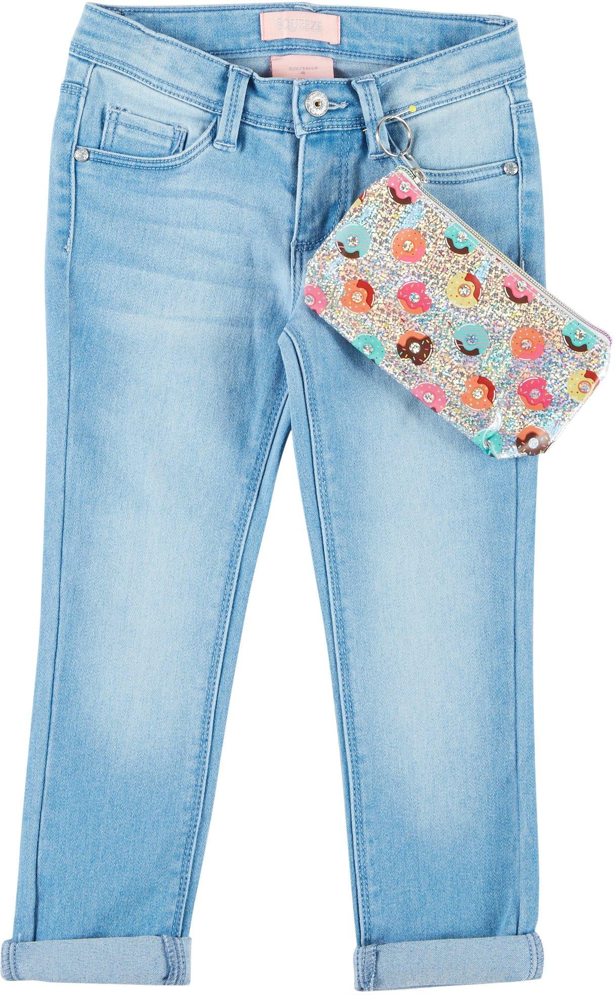 Squeeze Girls' Skinny Jeans with Keychain, Sizes 412