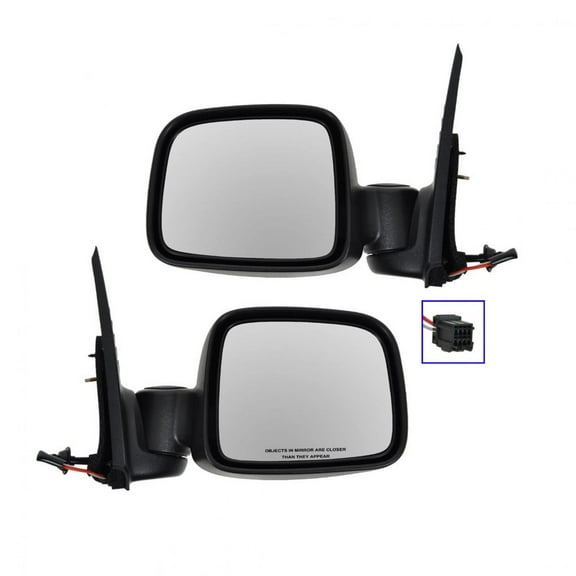 TRQ Folding Textured Power Mirrors Left & Right Pair for 02-07 Jeep Liberty SUV MRA09150