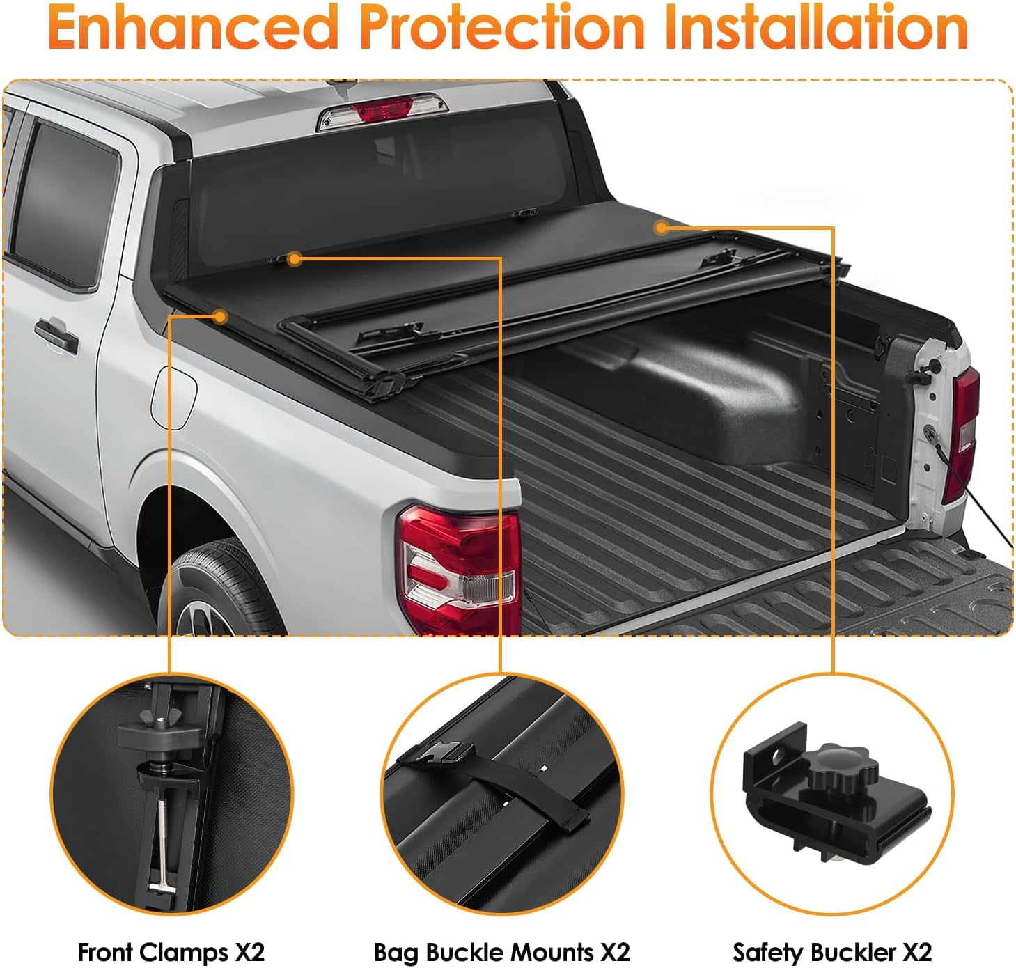 Nilight Soft Tri-fold Truck Bed Tonneau Cover Fits for Toyota Tundra 2022 2023 2024-6.5ft
