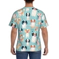 thumbnail image 3 of Vsdgher Colorful Dog Print Men's Dry Fit Mesh Athletic Shirts Moisture Wicking Tennis T-Shirt Tops, 3 of 9