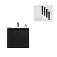 thumbnail image 6 of UNISOAR 24" Modern Bathroom Vanity with Ceramic Sink, Free Standing or Wall Mounted Floating Cabinet With 2 Soft Close Doors, Walnut, 6 of 7