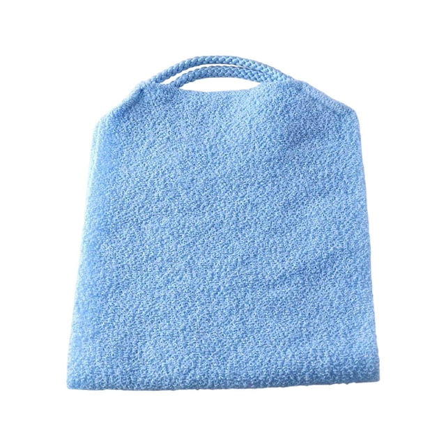 Extended Length Exfoliating Back Scrubber Washcloth for Cleansing Shower and Bath Stretchable Nylon Scrub Towel with Convenient Pull Strap