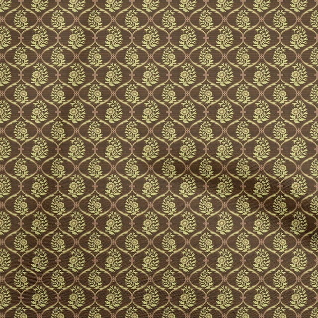 oneOone Rayon Brown Fabric Ogee Craft Projects Decor Fabric Printed By The Yard 56 Inch Wide