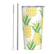 FQWXXBV 20 oz Pineapple Tumbler with Lid, Stainless Steel Vacuum Insulated Double Wall Travel Tumbler