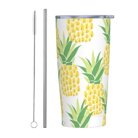 FQWXXBV 20 oz Pineapple Tumbler with Lid, Stainless Steel Vacuum Insulated Double Wall Travel Tumbler