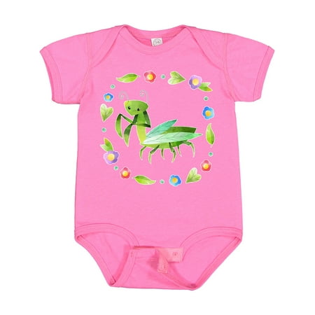 

Inktastic Praying Mantis with Flowers and Leaves Gift Baby Boy or Baby Girl Bodysuit