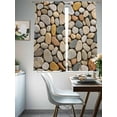 thumbnail image 4 of Cobblestones Sheer Curtains 72 Inch Length 2 Panels Set Window Treatments, Gravel Rock Natural Stones Pattern Art Rod Pocket Semi Curtains for Living Room/Bedroom/Kitchen Décor, 104"W x 72"L, 4 of 7