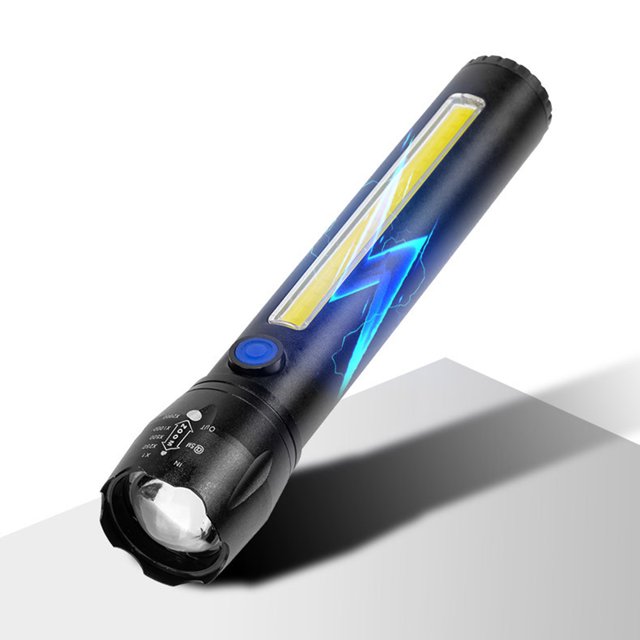Lámpara Linterna portátil Zoom telescópico Impermeable Linterna de mano Recargable por USB Tmvgtek Para estrenar