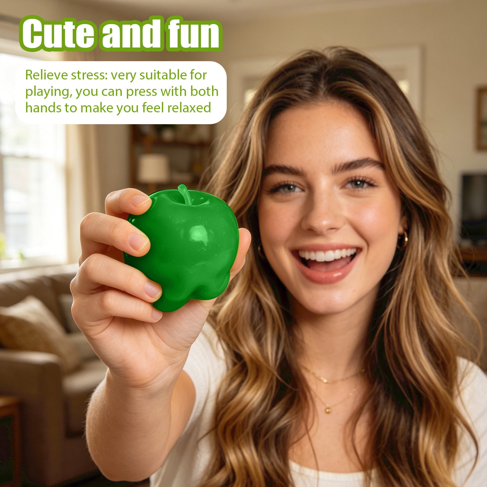 OALYGEI Squishy Pomme,Jouet Anti-Stress Pomme Verte,2026 Nouveau Pomme Écrasante Anti-Stress en Gel,Squishy Transparent,Soulagement du Stress,Fidget