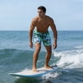 thumbnail image 4 of Telankuip Summer Pattern Printing Swim Shorts for Men Fashion Relaxed Fit Elastic Waist Drawstring Swim Trunks with Pockets Casual Comfortable Breathing Beach Holiday Board Shorts 10-Blue XL, 4 of 8